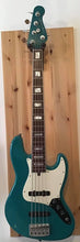 Load image into Gallery viewer, OVERWATER BASS GUITAR J SERIES CLASSIC CUSTOM 5 FIVE STRING TURQUOISE CHRIS MAY MADE IN ENGLAND FENDER JAZZ CUSTOMSHOP MUSIC DIRECT BASSDIRECT ANDERTONS BOUTIQUE