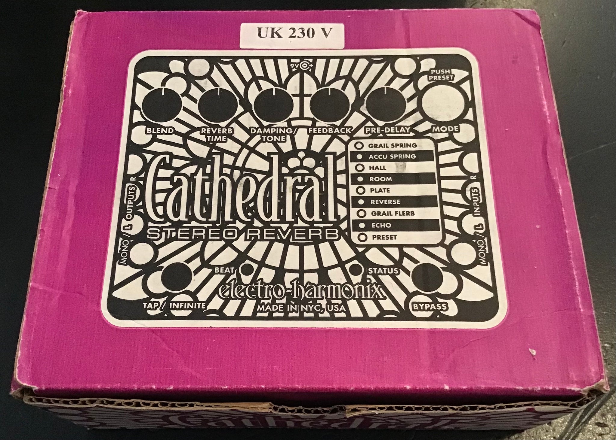 cathedral pedal Electro Harmonix Cathedral Stereo Reverb Pedal Boxed S/H (c) – Listers Guitars